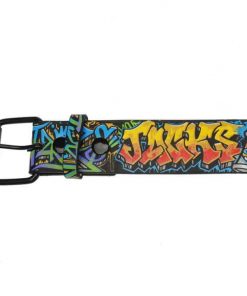 graffiti printed belt showing pattern