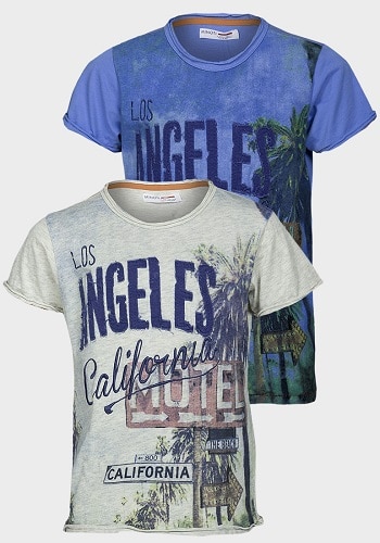 boys vintage style t-shirt oatmeal and blue options