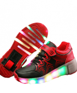 red roller shoe with led lights impact driven