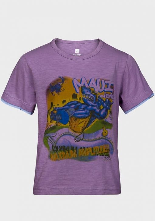 boys urban print t-shirt purple