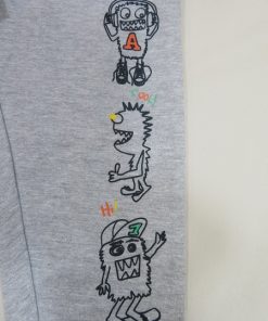 Monster Kids track pants monsters up close