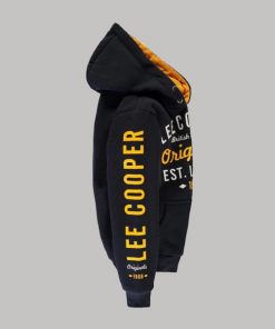 Branded kids hoodie from the side