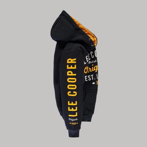 Branded kids hoodie from the side