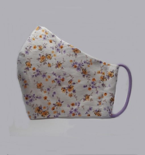 Purple Oriental Flower Face Masks