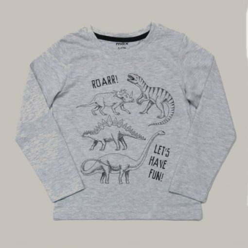 Grey L/S Dinosaur t-shirt