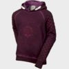 Quilted sleeve hoodie wine coloured
